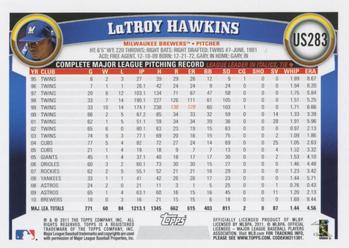 2011 Topps Update #US283 LaTroy Hawkins Back