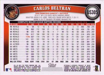 2011 Topps Update #US305 Carlos Beltran Back
