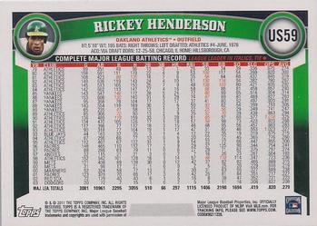 2011 Topps Update #US59 Rickey Henderson Back