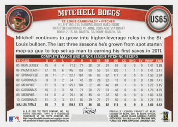 2011 Topps Update #US65 Mitchell Boggs Back
