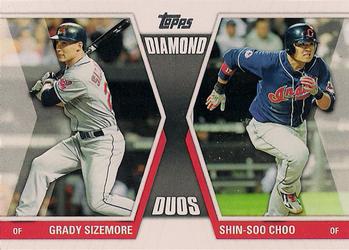 2011 Topps Update - Diamond Duos #DD-27 Grady Sizemore / Shin-Soo Choo Front