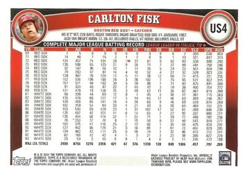 2011 Topps Update - Diamond Anniversary #US4 Carlton Fisk Back