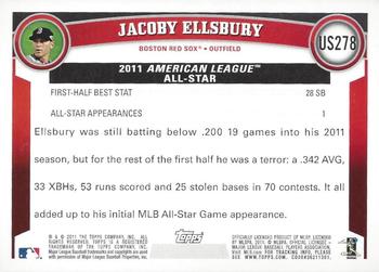 2011 Topps Update - Diamond Anniversary #US278 Jacoby Ellsbury Back