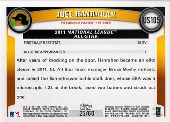 2011 Topps Update - Black #US105 Joel Hanrahan Back