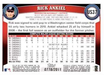 2011 Topps Update - Gold #US37 Rick Ankiel Back