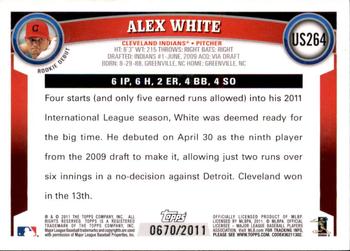 2011 Topps Update - Gold #US264 Alex White Back