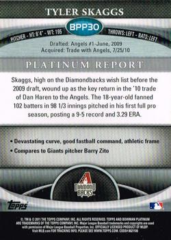 2011 Bowman Platinum - Prospects #BPP30 Tyler Skaggs Back