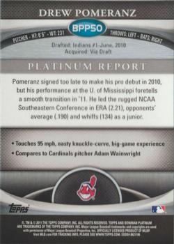 2011 Bowman Platinum - Prospects #BPP50 Drew Pomeranz Back