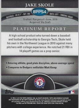 2011 Bowman Platinum - Prospects #BPP54 Jake Skole Back