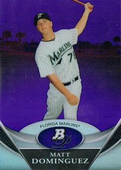2011 Bowman Platinum - Prospects Purple Refractors #BPP40 Matt Dominguez Front