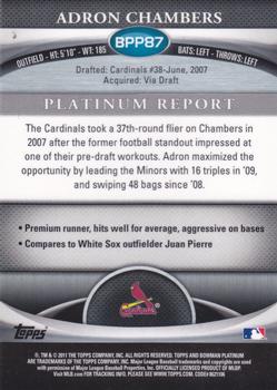 2011 Bowman Platinum - Prospects Purple Refractors #BPP87 Adron Chambers Back