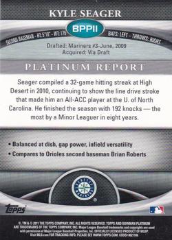 2011 Bowman Platinum - Prospects X-Fractors #BPP11 Kyle Seager Back
