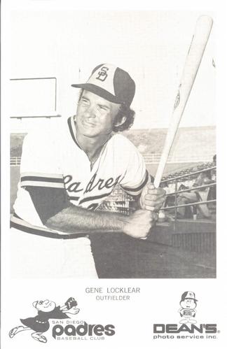 1975 Dean's Photo Service San Diego Padres #NNO Gene Locklear Front