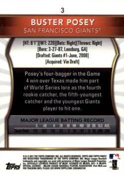 2011 Finest #3 Buster Posey Back