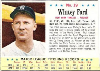 1963 Post Cereal #19 Whitey Ford Front