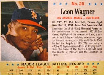 1963 Post Cereal #28b Leon Wagner Front