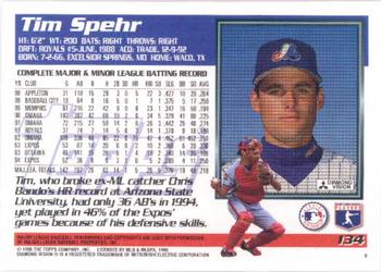 1995 Topps #134 Tim Spehr Back