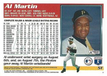 1995 Topps #51 Al Martin Back