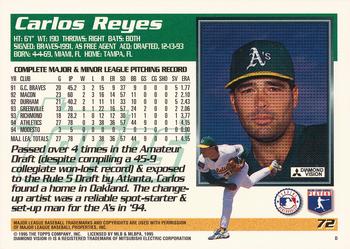 1995 Topps #72 Carlos Reyes Back