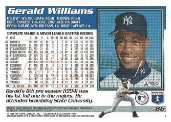1995 Topps #86 Gerald Williams Back