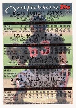 1995 Topps #237 Brian Hunter / Jose Malave / Karim Garcia / Shane Pullen Back
