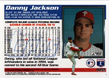 1995 Topps #420 Danny Jackson Back