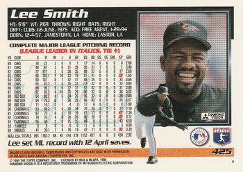 1995 Topps #425 Lee Smith Back