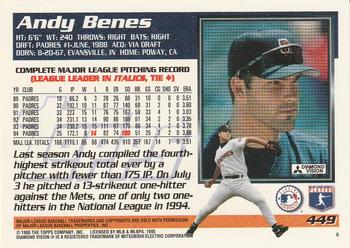 1995 Topps #449 Andy Benes Back