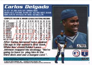 1995 Topps #469 Carlos Delgado Back