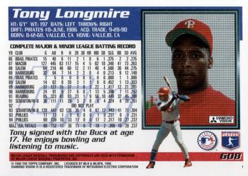 1995 Topps #608 Tony Longmire Back