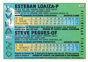 1995 Topps #655 Esteban Loaiza / Steve Pegues Back
