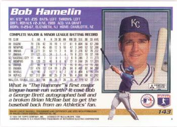 1995 Topps #143 Bob Hamelin Back