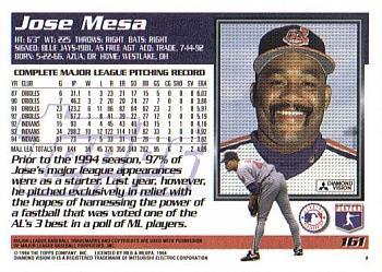 1995 Topps #161 Jose Mesa Back