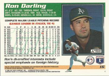 1995 Topps #16 Ron Darling Back