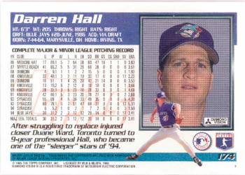 1995 Topps #174 Darren Hall Back