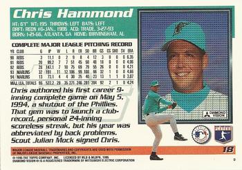 1995 Topps #18 Chris Hammond Back