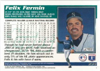 1995 Topps #234 Felix Fermin Back