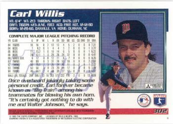 1995 Topps #302 Carl Willis Back