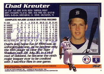 1995 Topps #362 Chad Kreuter Back
