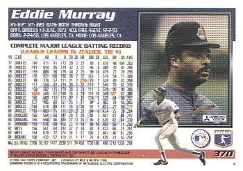 1995 Topps #370 Eddie Murray Back