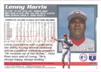 1995 Topps #401 Lenny Harris Back