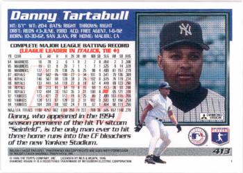 1995 Topps #413 Danny Tartabull Back