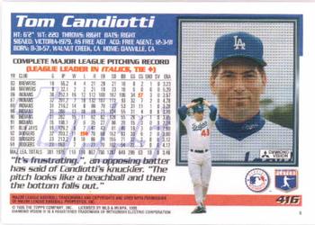 1995 Topps #416 Tom Candiotti Back