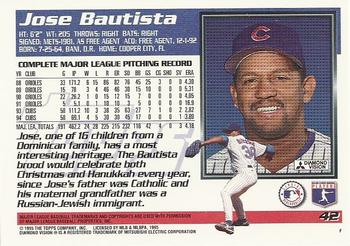 1995 Topps #42 Jose Bautista Back