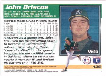 1995 Topps #435 John Briscoe Back