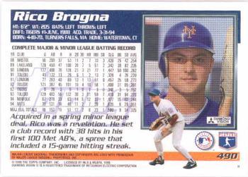 1995 Topps #490 Rico Brogna Back