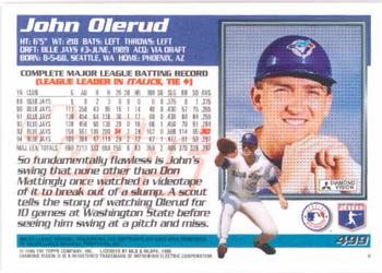 1995 Topps #499 John Olerud Back
