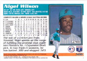 1995 Topps #506 Nigel Wilson Back