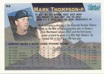 1995 Topps #52 Mark Thompson Back