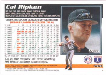 1995 Topps #588 Cal Ripken Back